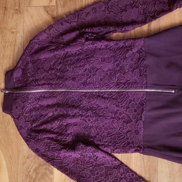 NWT Suzy Shier lace bodice dress mock neck 3/4 sleeve - Picture 4 of 4